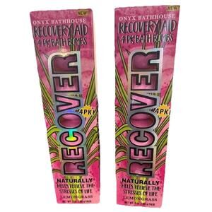 X2 Onyx Bathhouse Recovery BATH BOMBS LEMONGRASS 4-Packs Stress Relief, 3oz Ea